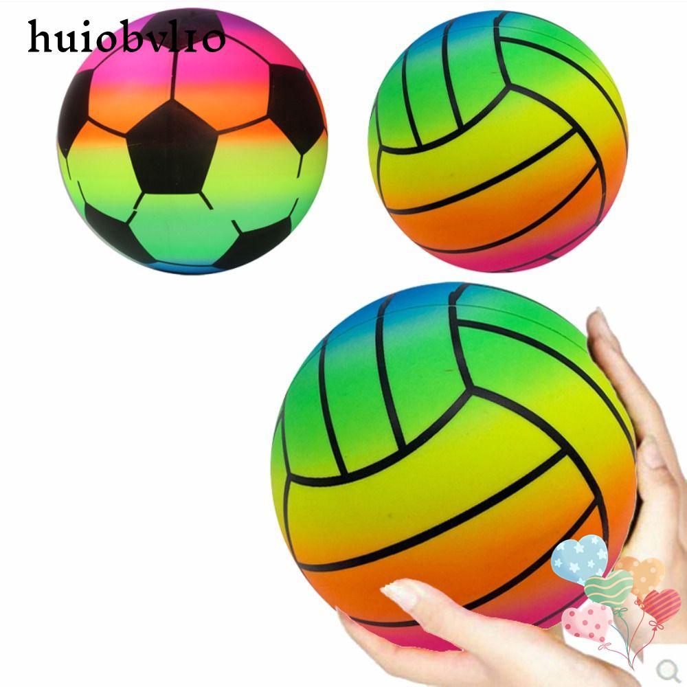 HUIOBVLTH ลูกบอลชายหาดแบบเป่าลม,หนา 22 ซม.ลูกบอลชายหาดสีรุ้ง,ลูกบอลน้ํา PVC ยักษ์ฤดูร้อนทนทานสําหรับเด็ก