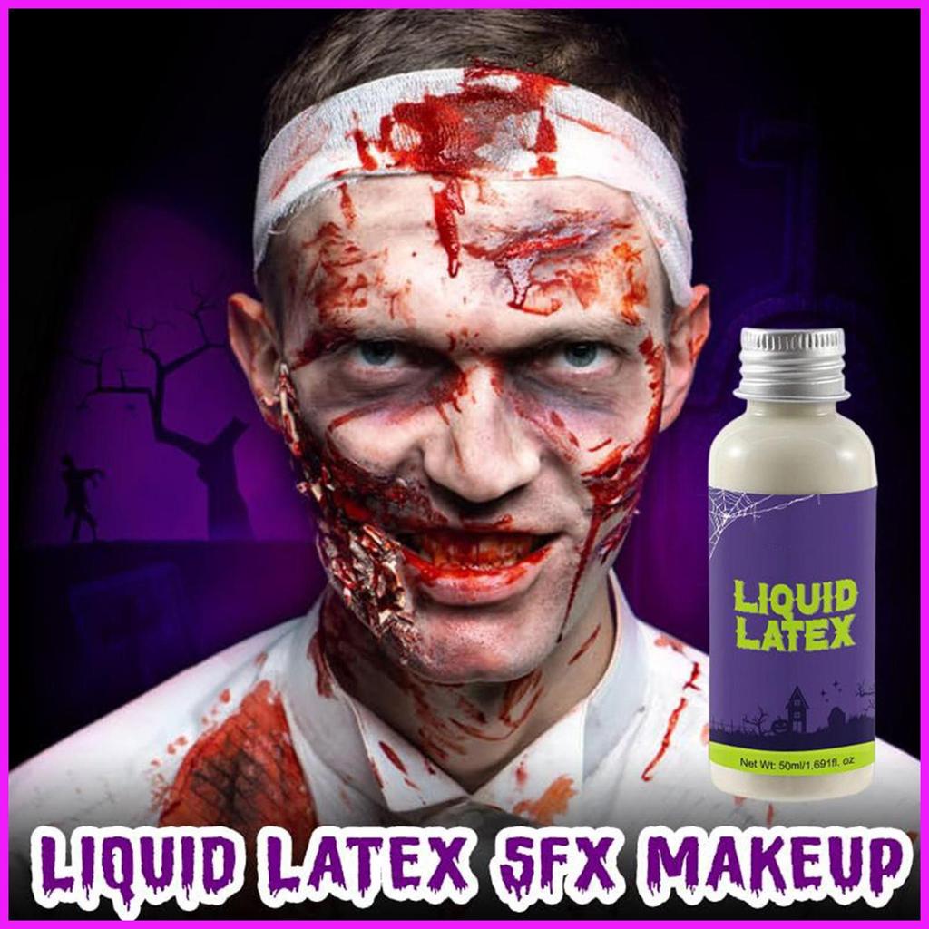 Liquid Latex Body Paint 50ml น้ํายางฮาโลวีนสําหรับผิวปลอมรอยแผลเป็นทําอุปกรณ์สําหรับศิลปินการถ่ายภาพ