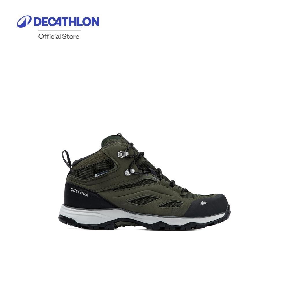 Decathlon Men'S Waterproof  Mid-Height Hiking Shoes รองเท้าหุ้มข้อกันน้ำผู้ชายสำหรับใส่เดินป่าบนภูเข