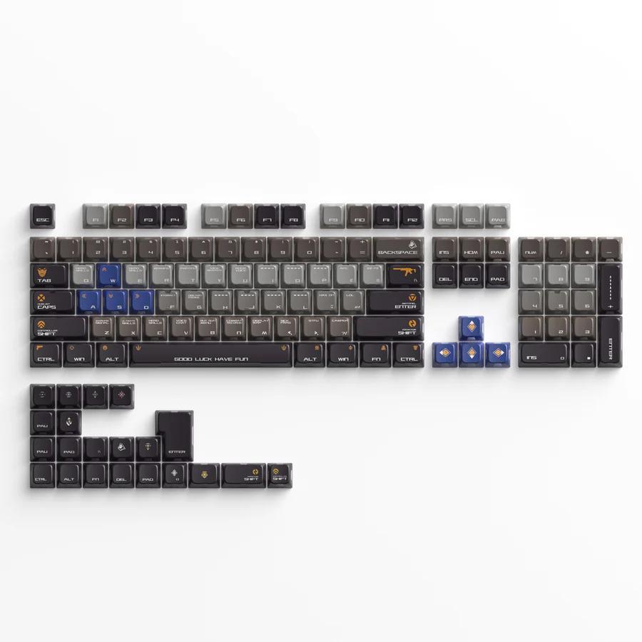 XVX Valorant Theme Blue Keycaps XVX-Lighthouse Profile Shine ผ่าน Double shot Dye sub PBT + PC Keyca