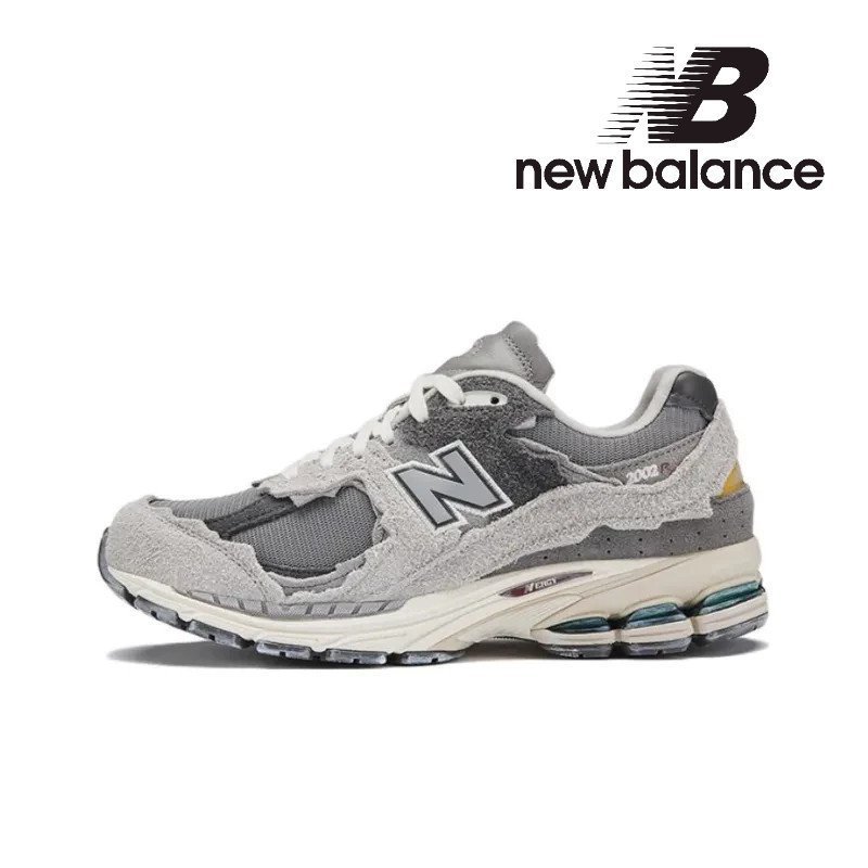 NB 2002R สีเทาเข้มทําลายรองเท้าวิ่งจ๊อกกิ้งระบายอากาศผู้ชายผู้หญิงกันลื่นทนต่อการสึกหรอกันกระแทกรองเ