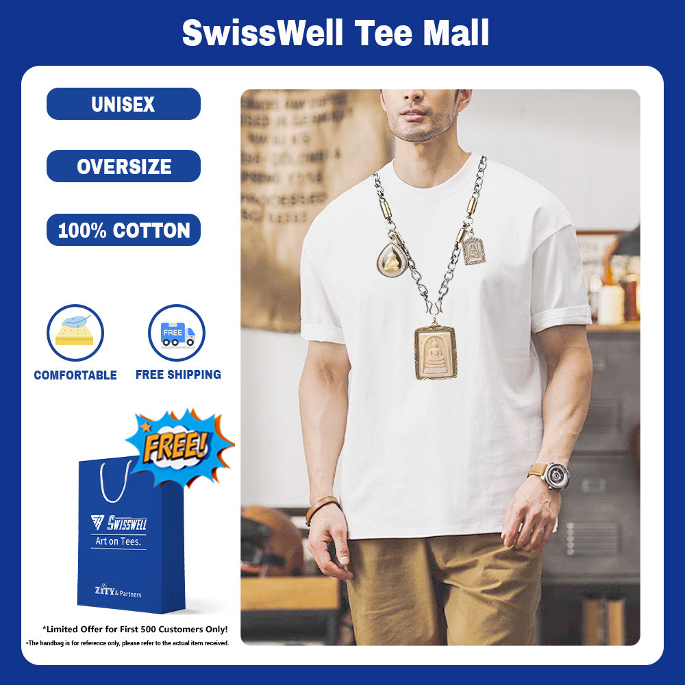 ZITY 👕 T-Shirt เสื้อยืดผ้าคอตตอน 100% แบบ Oversize Unisex คอกลม ใส่สบาย ลาย Buddha amulets ต้องมีไว้