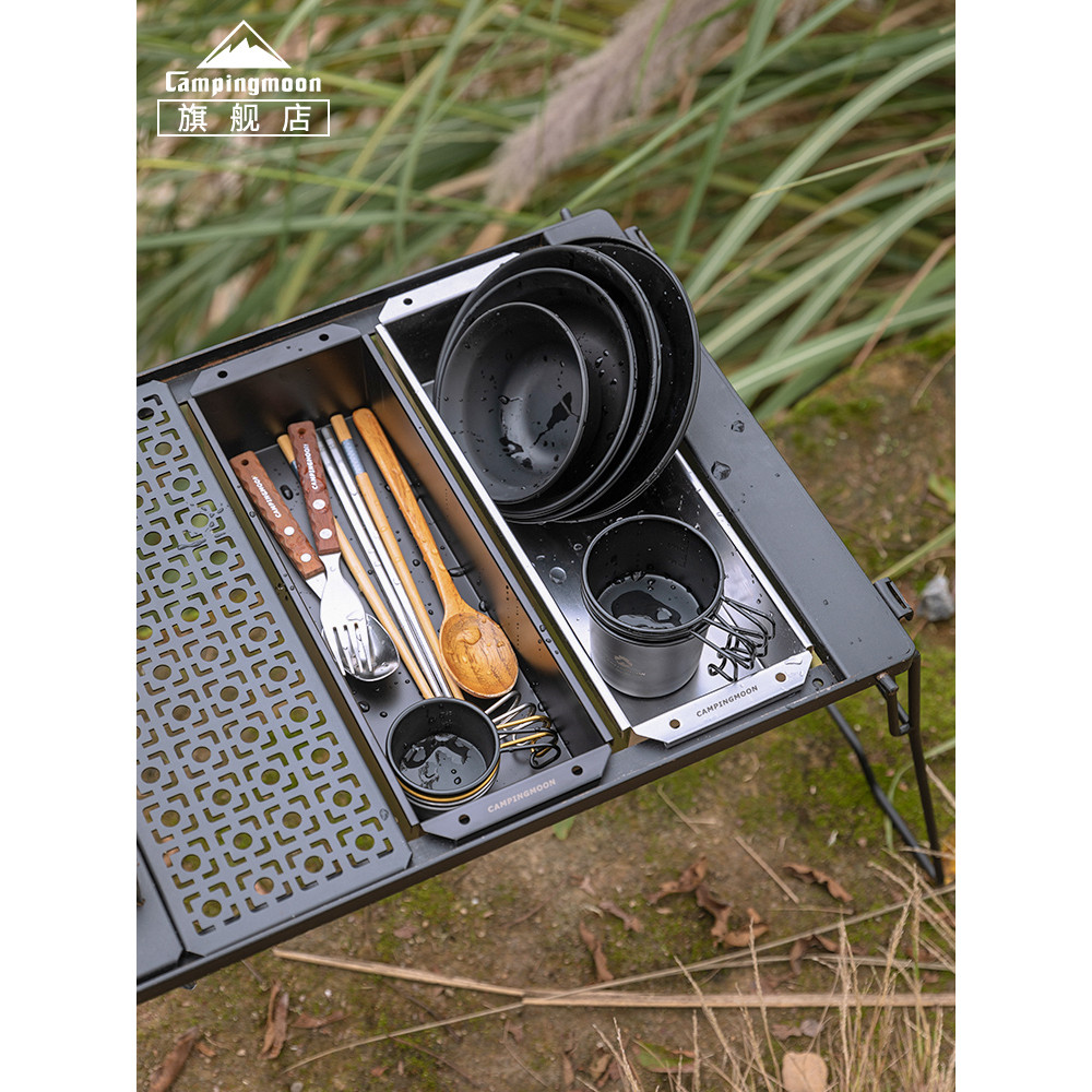Campingmoon CK-10 กล่องเก็บช้อนส้อม IGT สแตนเลส อเนกประสงค์ ใช้เป็นอ่างล้างจานและที่แขวน ต่อเป็นโต๊ะปิกนิกได้ ของแคมป์ปิ้ง ตั้งแคมป์ ราคา ถูกที่สุด ดีลบีเคเค แกลเลอรีภาพที่ 3