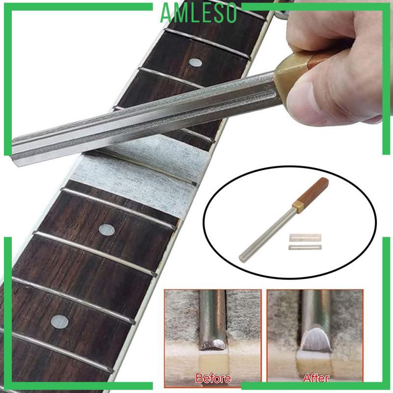 [Amleso] Guitar Fret Tool Kit แคบขนาดกลาง Ukulele Fingerboard Baroque Acoustic Stainless Fret File ส