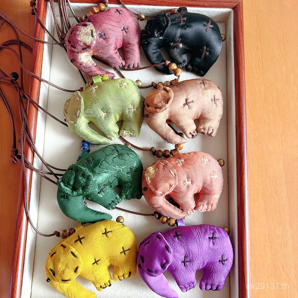 จี้โซ่จี้ Original Generous จี้ Retro Elephant Handmade สร้อยคอ High-End Design หอม Cloud เส้นด้าย 4