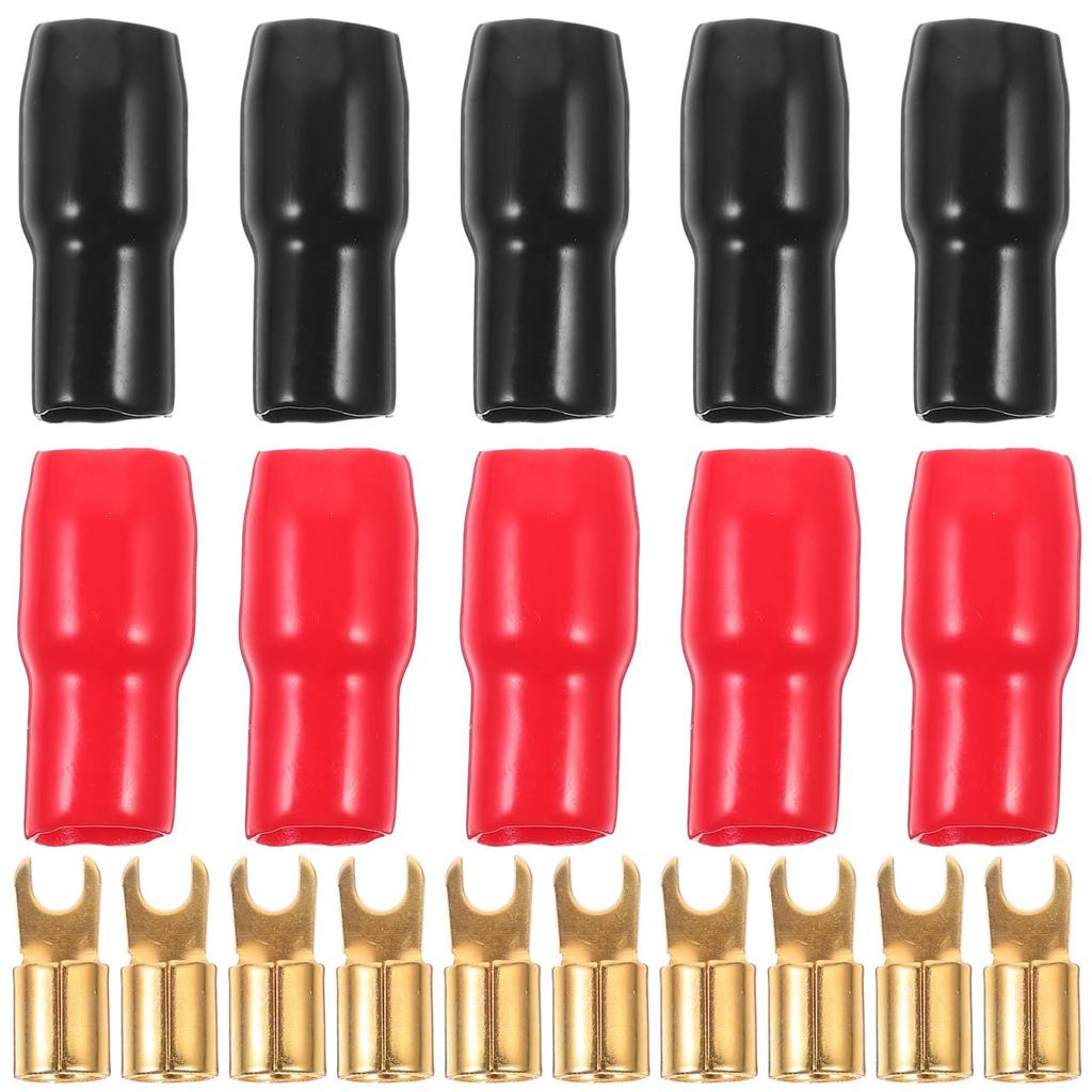 10 ชิ้น Spade Terminals Connectors: Spade Wire Connector 4GA Gauge Strip ส้อมอะแดปเตอร์สําหรับลําโพง