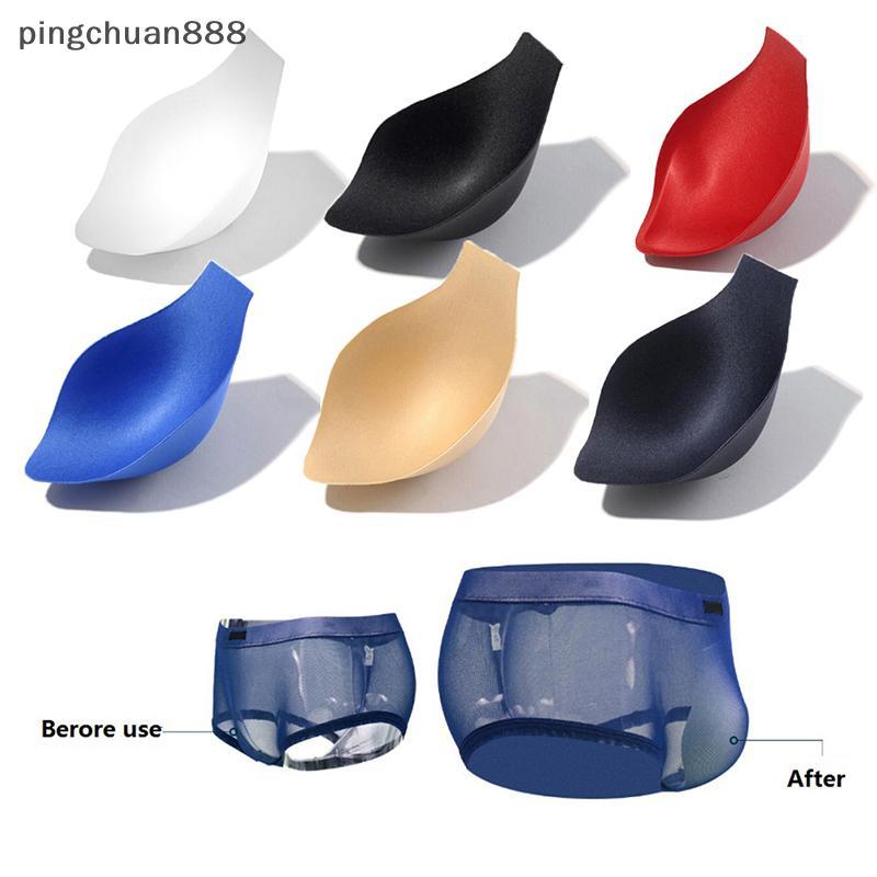 Pingchuan888 Men push up cup pad กระเป๋าชุดว่ายน้ําเสริมด้านหน้าขยายป้องกัน
 ดี