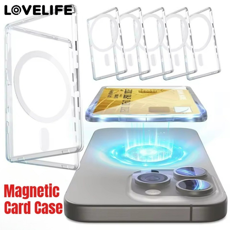 ที่ใส่บัตรแม่เหล็กแบบใส | กระเป๋าสตางค์โทรศัพท์พร้อม MagSafe Secure | วัสดุพีซีบางเฉียบ | ธุรกิจ Casual Essential | การเข้าถึงด่วนมือเดียว