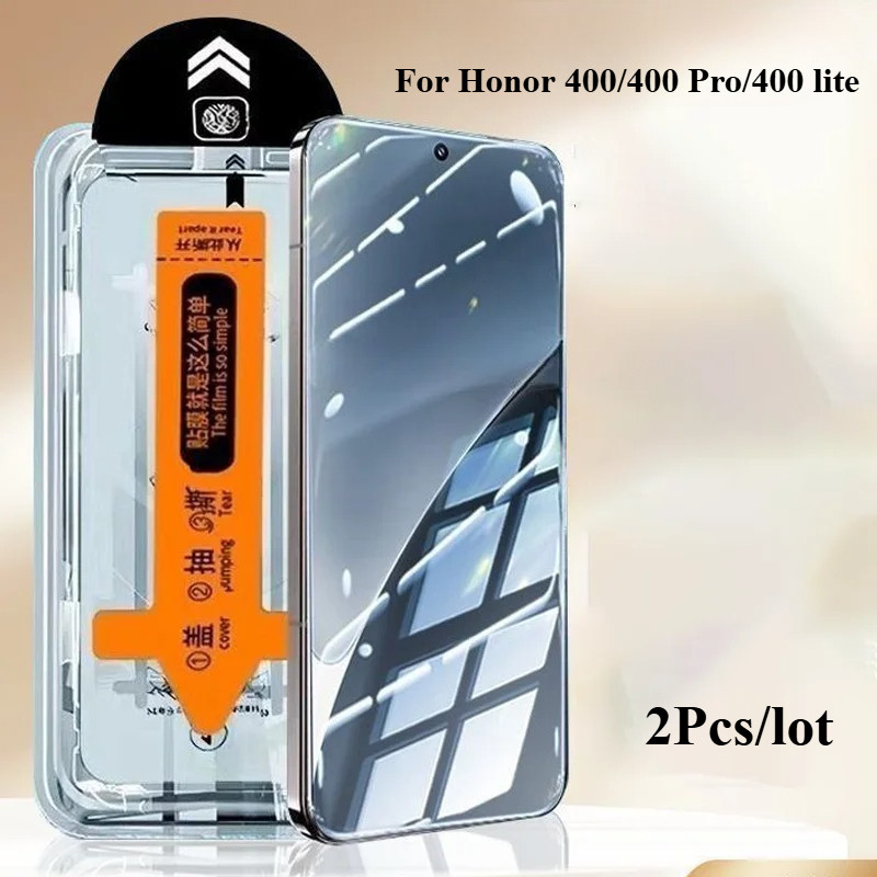 2 ชิ้นสําหรับ Honor 400 Smart/400 lite/Honor 400 Pro/400 ป้องกันหน้าจอกระจกนิรภัยฟรีโทรศัพท์พร้อมชุดติดตั้งลบระเบิด