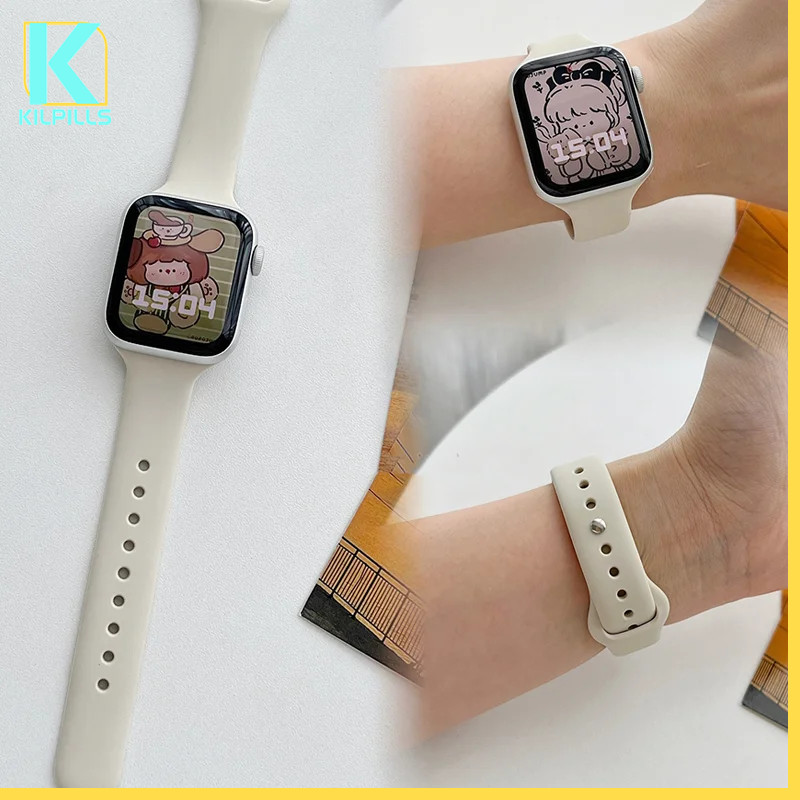 สายซิลิโคนบางเฉียบ for Apple Watch Ultra/SE 3 2 IWatch Series 11 10 9 8 7 6 5 4 3 2 1 49มม 46มม 45มม 41มม 42มม