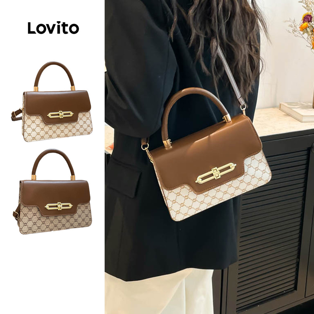 Lovito กระเป๋าสะพายข้างขนาดเล็กสำหรับผู้หญิงแบบไม่เป็นทางการ LFA101003