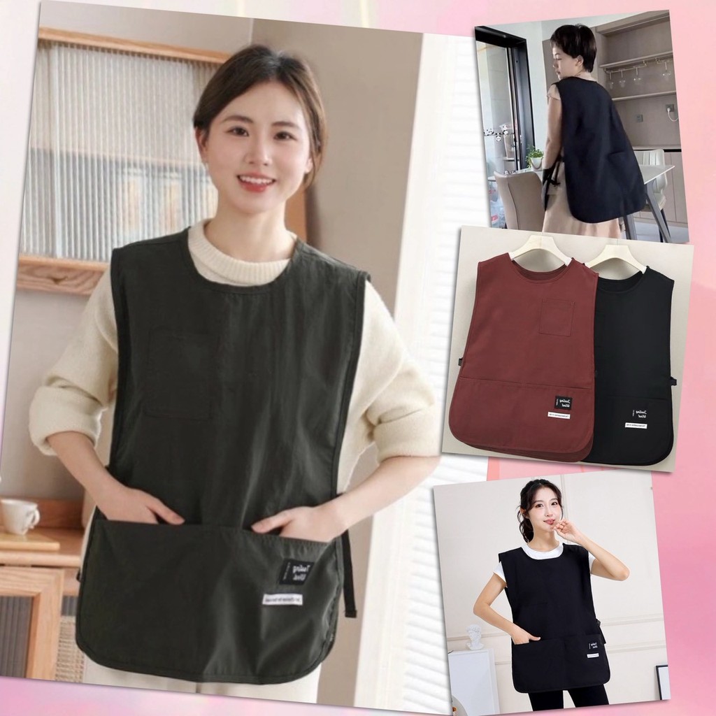 🚀 เสื้อคลุม กันเปื้อน ผ้ากันเปื้อน ชุดกันเปื้อน ชุดทำความสะอาด คราบสกปรก มีกระเป๋า เกรดพรีเมี่ยม 🚀