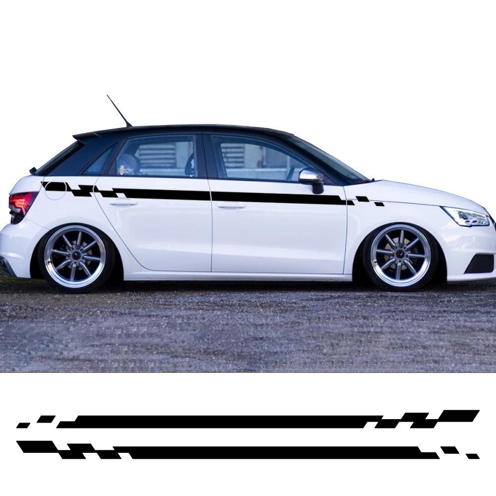 รถเอวสายประตูสติกเกอร์กราฟิกตกแต่งไวนิลฟิล์มรูปลอกอุปกรณ์เสริมภายนอกสําหรับ Audi A1 8X GB 8XF 8XA GB