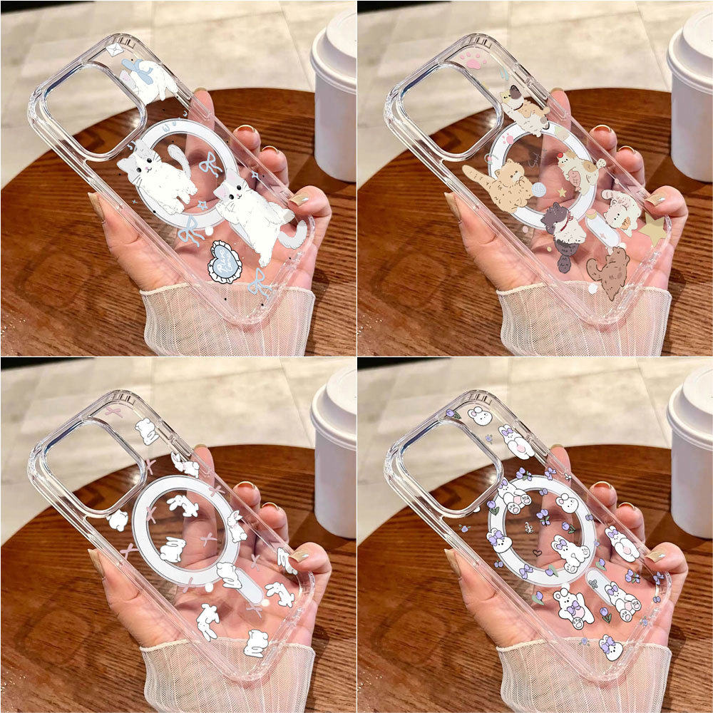 Soft TPU Magnetic เคส For iPhone 13 11 17 16 Pro Max 15 14 12 Air 17promax 16promax 13promax 15promax เคสโทรศัพท์มือถือ