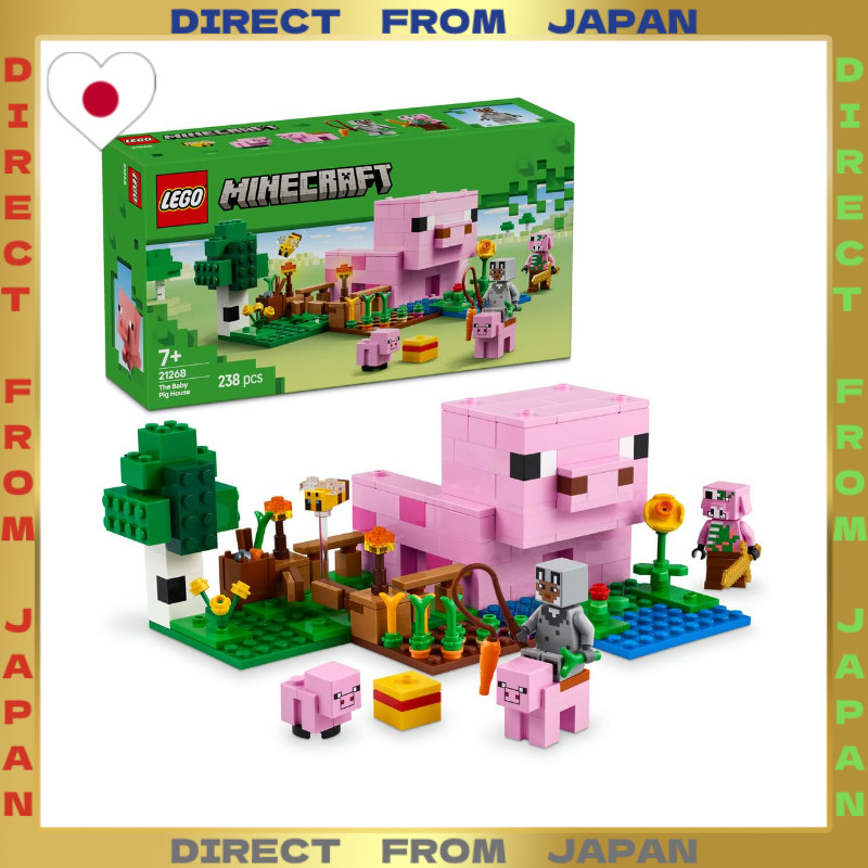 【DIRECT FROM JAPAN】LEGO Minecraft  Baby Pig House Toy Blocks Birthday Gift for Kids Ages 7+ Game Set