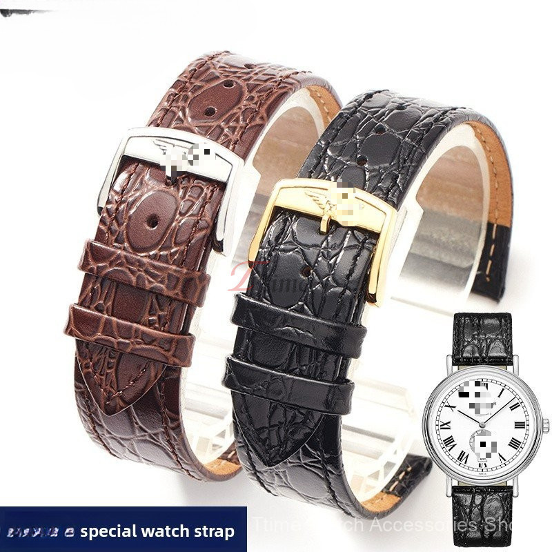 13mm 19mm 20mm สายหนังแท้สําหรับ Longin La Grande Classique/DolceVita - สายหนังลูกวัวลายจระเข้ (รุ่น