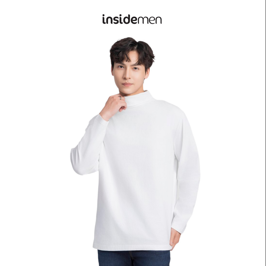 INSIDEMEN Relax ILT020W3 เสื้อยืดคอเต่าแขนยาวผู้ชาย