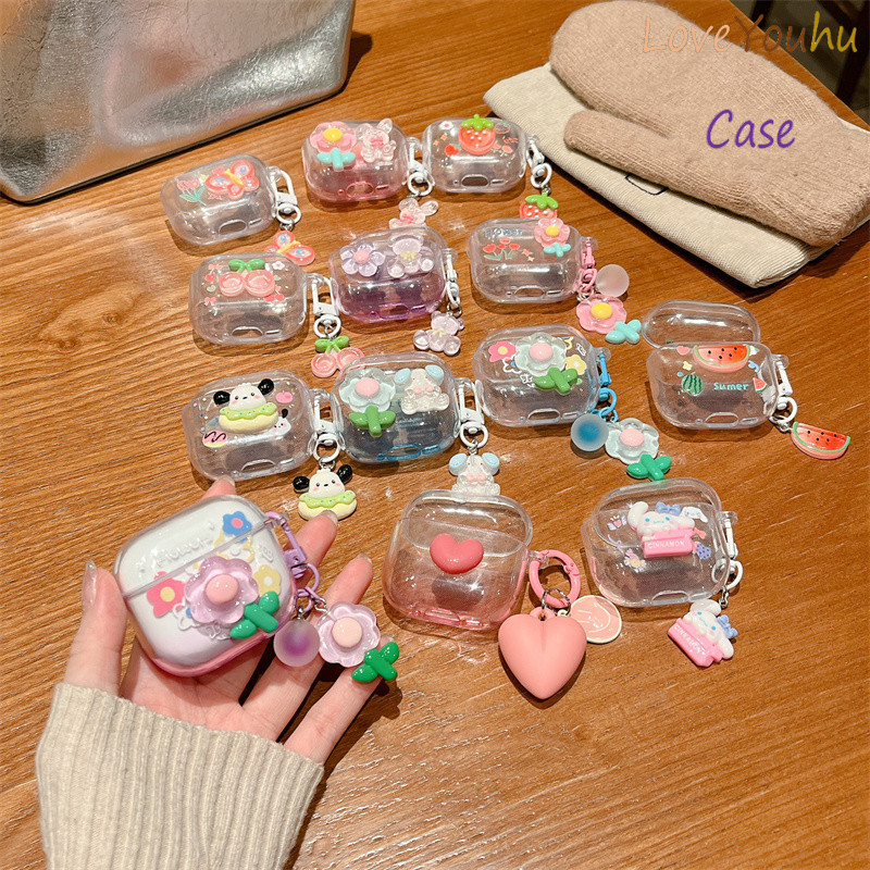 Loveyouhu สําหรับ Asaki AK-PODSPRO เคสหูฟัง ลูกสุนัขดอกไม้รักน่ารัก