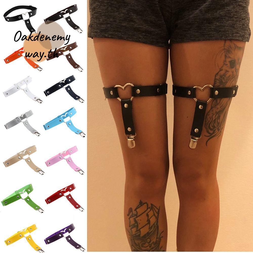 OAKDENEMYWAY Garter Belt Black Gothic Accessories Harajuku Pu Leather