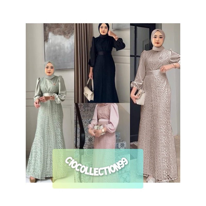 Gamis และล่าสุด Maxi Elina แฟชั่นมุสลิมสมัยใหม่ Size ML Xl Xxl 3L สามารถใช้เป็นชุดเพื่อนเจ้าสาว Eid 