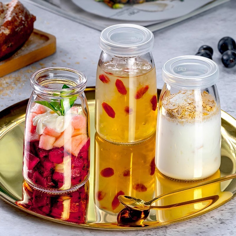 รังนกย่อยบรรจุขวดขวดแก้วที่ใช้ในครัวเรือนขวดปิดผนึกที่มีฝาปิดทนอุณหภูมิสูงขนาดเล็กมินิแบบพกพาขวดเก็บ