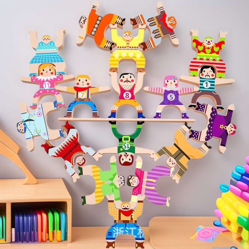 ไม้ Hercules Jenga ของเล่นเด็กเพื่อการศึกษาเด็กผู้หญิงบล็อกตัวต่อสมดุลเกมพ่อแม่และลูก Jenga