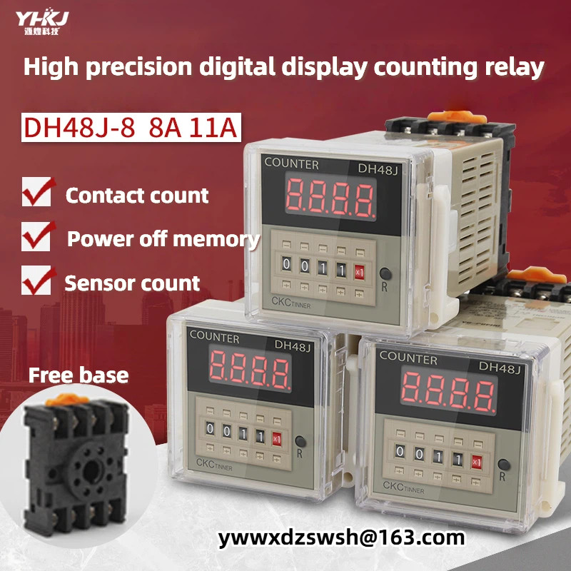 Omron ประเภทสมาร์ทเคาน์เตอร์จอแสดงผลดิจิตอล H48J-8 DH48J-11A DH48J-8A Power Outage หน่วยความจําเคาน์