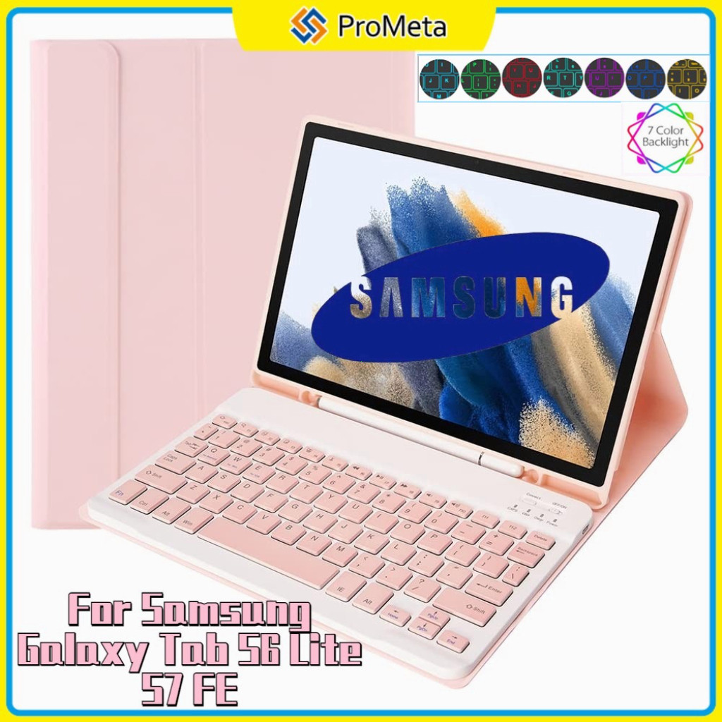 แบบ พก พา ถอดออกได้ คีย์บอร์ด เคสป้องกัน Keyboard Case เพื่อ Samsung Galaxy Tab S9 FE S8+ S7+ S10+ S6 Lite P610 A11 A11+