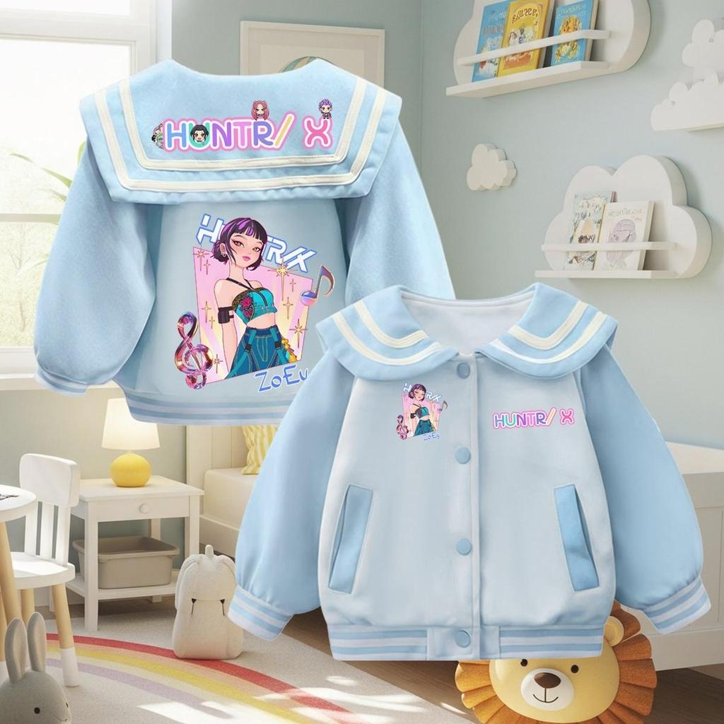 KINGเสื้อกันหนาวเด็ก ปกทหารเรือ ลายSoda pop แบบหนา ขนมิ้น กระเป๋าหน้า ซิปหน้า *
