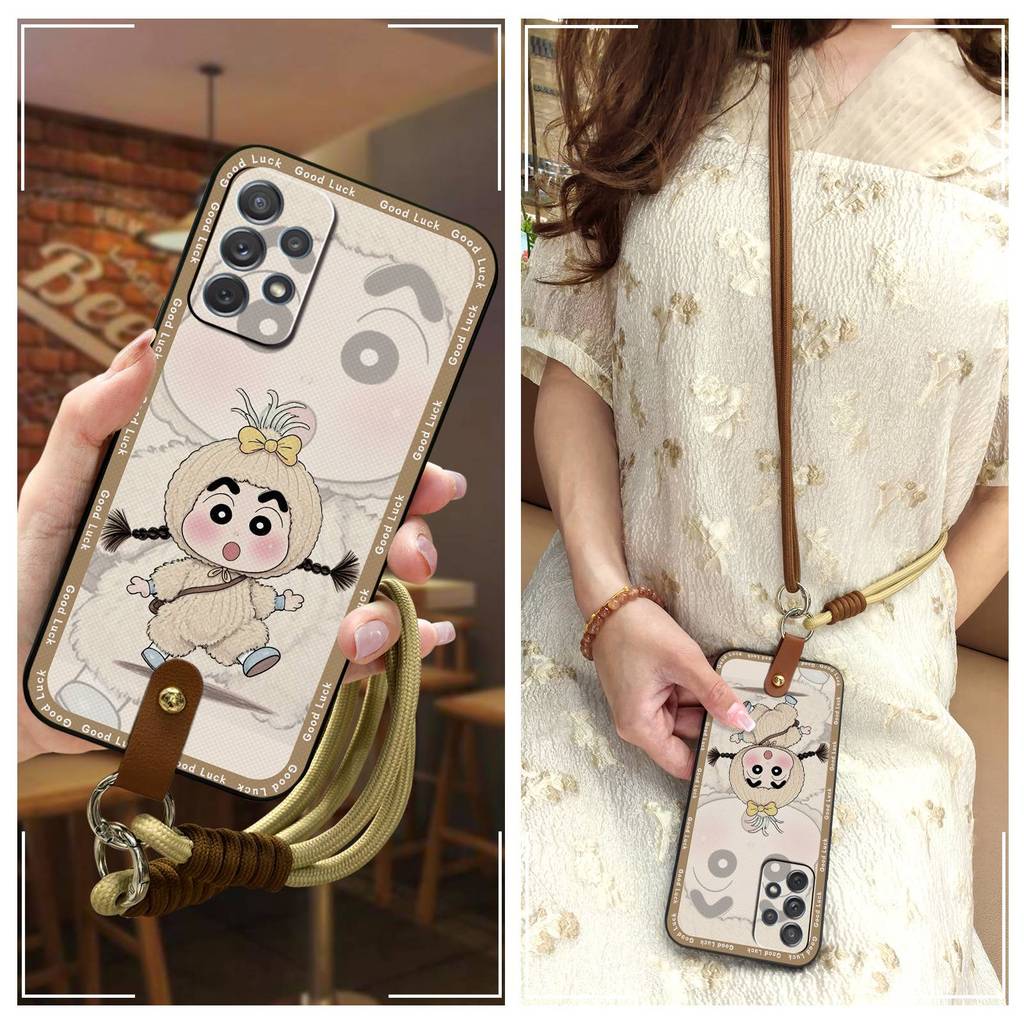 Full wrap TPU เคสโทรศัพท์สําหรับ Samsung Galaxy A72 4G/5G/SM-A726B Lanyard สร้อยคอกันน้ําน่ารักปกหลั