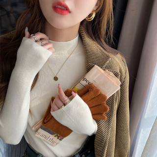 ครึ่งคอเต่าเสื้อกันหนาวผู้หญิงสไตล์ใหม่สลิมฟิต ผอมลง ดูอายุ-…