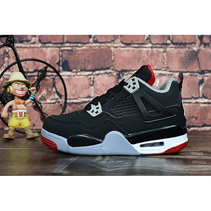 Kids AJ 4 Bred Black/Cement Grey-Fire Red ขาย