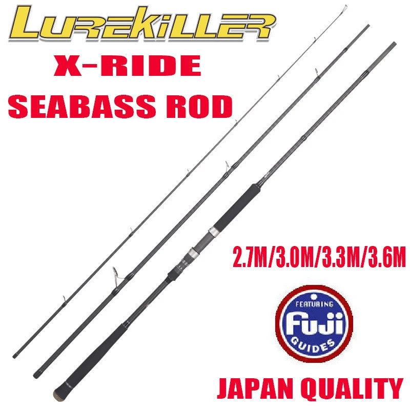 Lurekiller X-ride Seabass Rod Spinning Rod ญี่ปุ่น Fuji อะไหล่ 2.7 m/3.0 m/3.3 m/3.6 m Lure น้ําหนัก