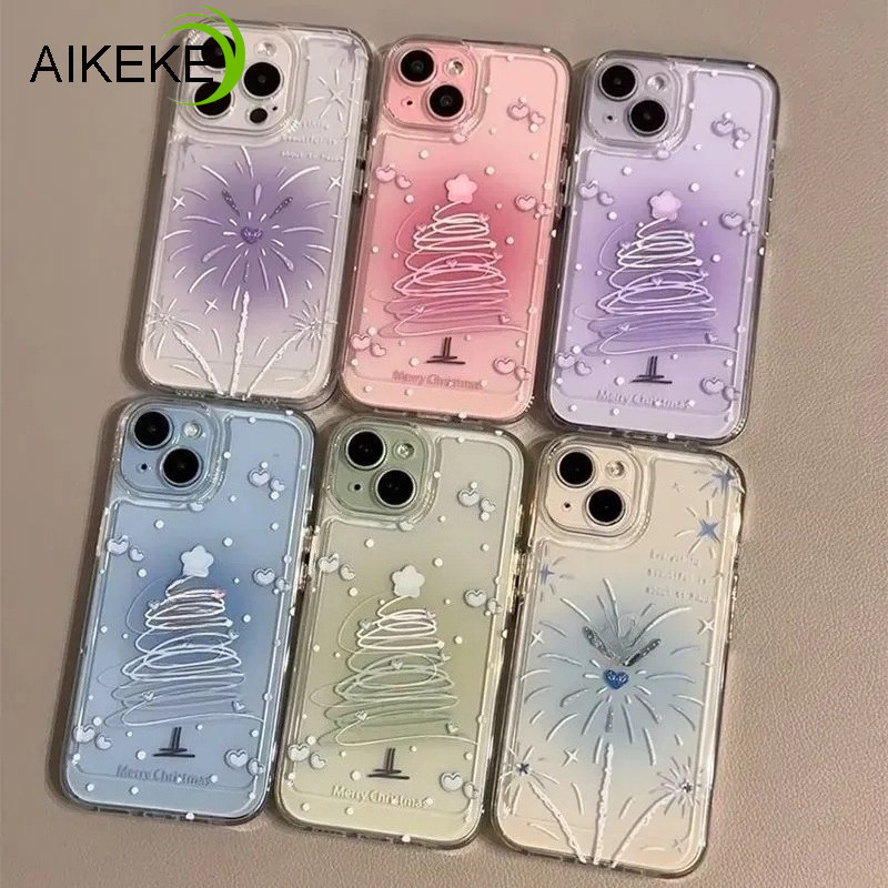 ต้นคริสต์มาสสีไล่ระดับสีเคสโทรศัพท์บางเฉียบสําหรับRealme GT7 GT7T GT6 GT6T GT5 GT3 240W GT2 GT Maste