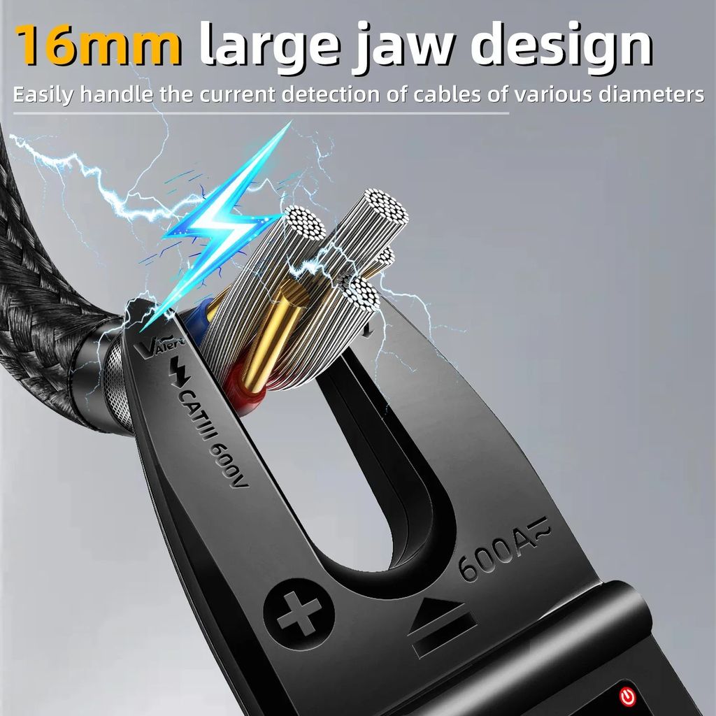 BSIDE U5 U-Shaped Clamp Meter 600A DC AC Current Tester True RMS หน้าจอ TFT อัตโนมัติ USB ชาร์จ 1200