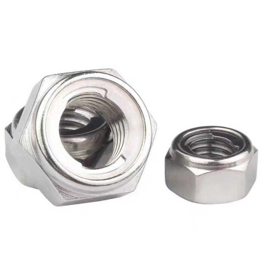 น็อตล็อคตัวเองสแตนเลส304 หกเหลี่ยม ใช้น็อตกันคลายโลหะ งานเครื่องจักร งานรถยนต์ กันสั่นสะเทือนสูง กันหลุดแน่นอน- M3/M4/M5-M30-ZHX-LB-1-MB - รูปที่ 4