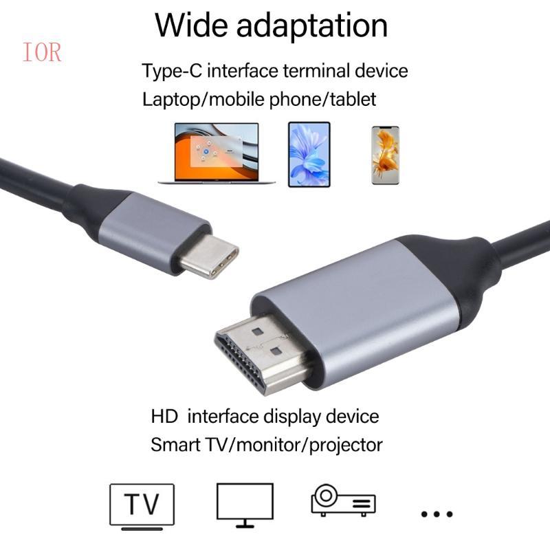 IOR 4K 60HZ 4K 30HZ เอาต์พุต USB C ถึง Mini Video Cord Converter สาย HDR10 รองรับสําหรับแล็ปท็อป Mon