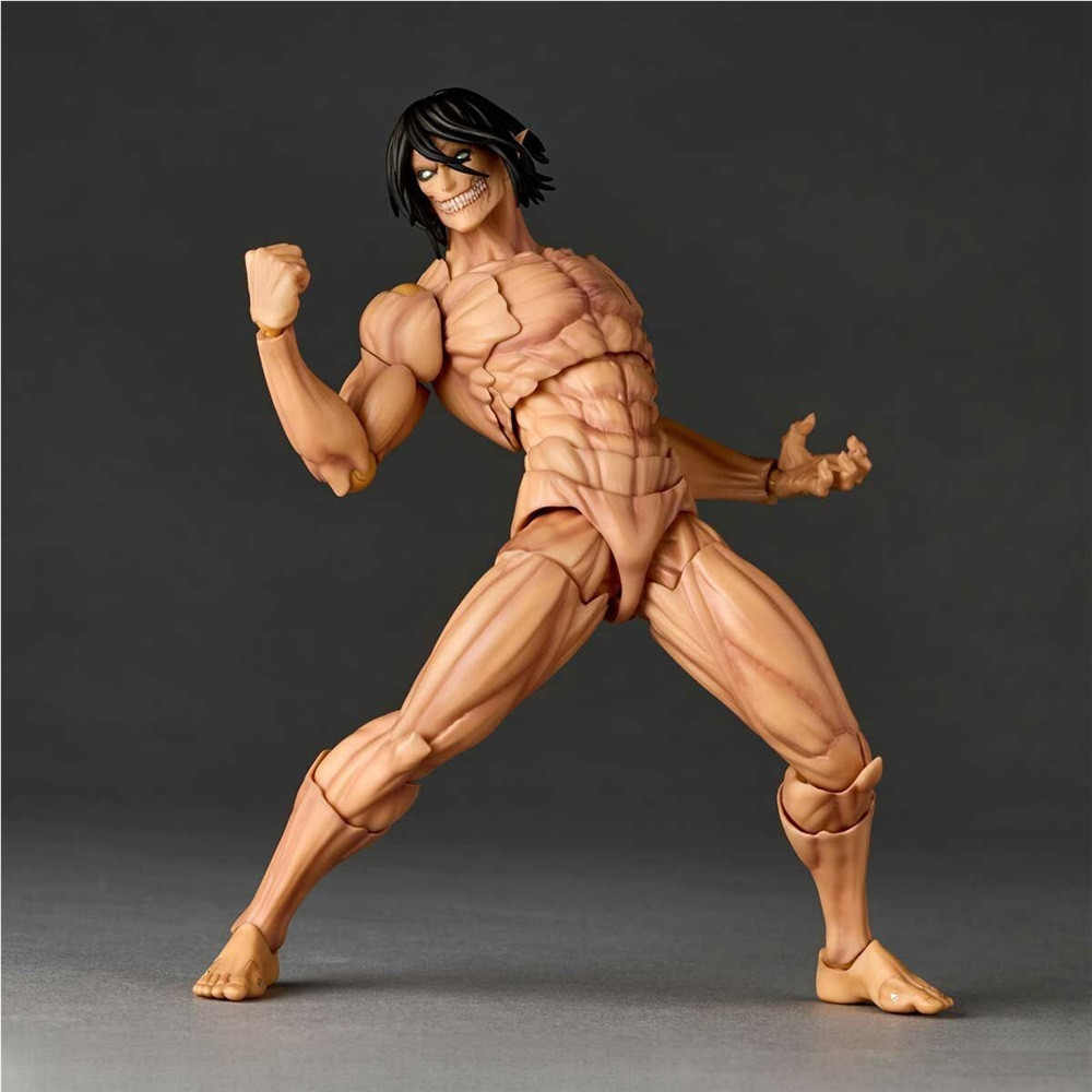 ATTACK ON TITAN Revoltech Yamaguchi - EREN JAEGER Action Figure, 16 ซม. มีขาตั้งและชิ้นส่วนเอฟเฟกต์,
