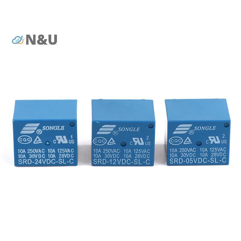 N&U 10 ชิ้นรีเลย์ DC 5V 12V 24V SRD - 250VAC 10A 5PIN รีเลย์ไฟฟ้า