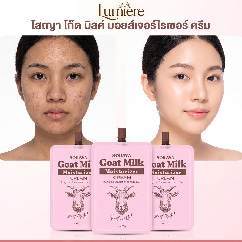 🔥ซื้อ 1แถม2🔥Goat Milk Moisturizer Cream มอยส์เจอไรเซอร์นมแพะโสรญา 7g