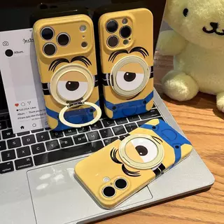 เคสโทรศัพท์เหมาะสําหรับiPhone 11 12 13 14 15 16 17 Pro max Plus Air Big Eyes Minions Bracketกันกระแทกกันกระแทกเคสรวมทุกอย่างUDBQ