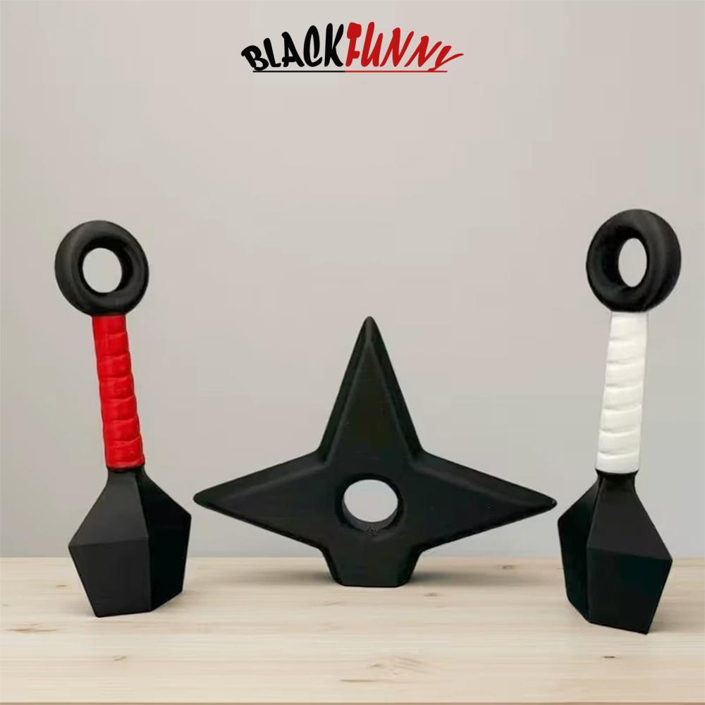 BLACKFUNNY 3D พิมพ์ Ninja Dart แม่เหล็กตู้เย็นคอสเพลย์ Props แม่เหล็กติดตู้เย็นตกแต่งเครื่องประดับ H