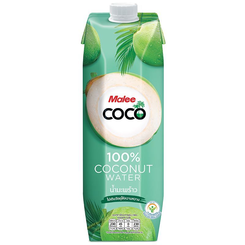 มาลีโคโค่น้ำมะพร้าว 100เปอร์เซ็น 1000มล. Malee Coco Coconut Water 100percent 1000ml. [หมายเลขบาร์โค้ด 8853333017571 ]