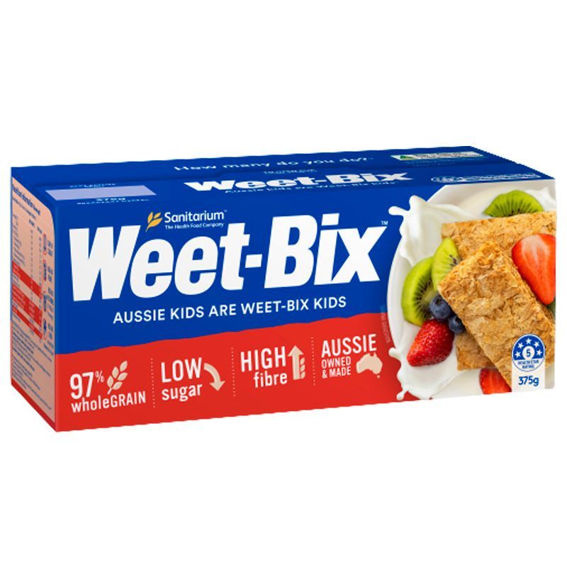 แซนนิทาเรียมวีทบิกซ์ซีเรียล 375กรัม Sanitarium Weet Bix Breakfast Cereal 375g. [หมายเลขบาร์โค้ด 9300652010374 ]