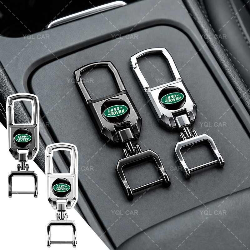 1 ชิ้นสกรูพวงกุญแจโลโก้รถพวงกุญแจโลหะสําหรับ Land Rover Range Rover Evoque Velar Freelander Defender