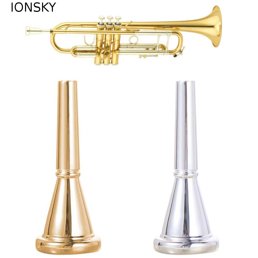 IONSKY French Horn Mouthpiece, Gold Silver Professional Horn Mouthpiece, Stylish นักเรียนเครื่องเล่นเพลงทองเหลืองอุปกรณ์เสริม