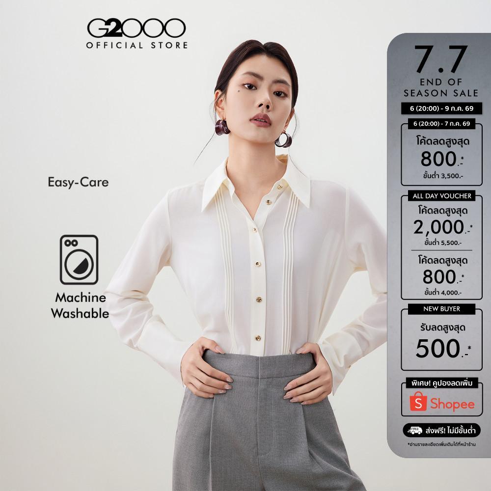 G2000 เสื้อเบลาส์สำหรับผู้หญิง ทรง Relaxed Fit รุ่น 5624606510 BEIGE