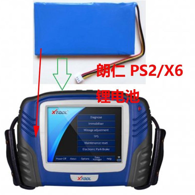 ปรับให้เข้ากับ Langren PS2 X6 X6H รถเครื่องมือวินิจฉัยแบตเตอรี่ขนาดใหญ่ความจุ 4,000mAh ชาร์จสามสาย U