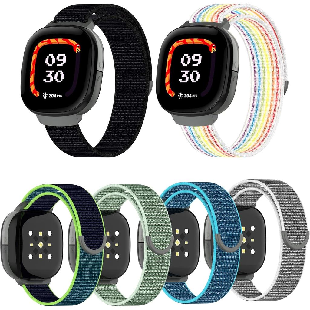 แพ็คใช้งานร่วมกับ Fitbit Ace LTE, Quick Release ไนลอน HOOK LOOP เปลี่ยนสายกีฬาเด็กผู้หญิงเปลี่ยนอุปก