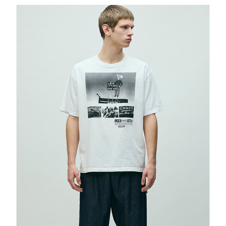 NEIGHBORHOOD Classic Tag Multi Grid Comic Print 100% Premium Cotton Short Sleeves Summer Mens Oversi